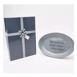 Temp-tations Woodland Friendship Serving Platter with Gift Box Gray NWOT)